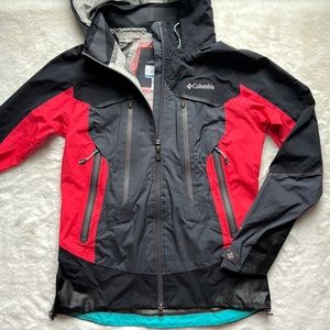Columbia Omni-Dry Windbreaker Jacket, Gray Red Size Small